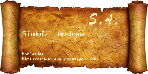 Simkó Andrea névjegykártya
